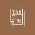 a tax icon on a brown background for Nonprofit Accounting & Tax Preparation